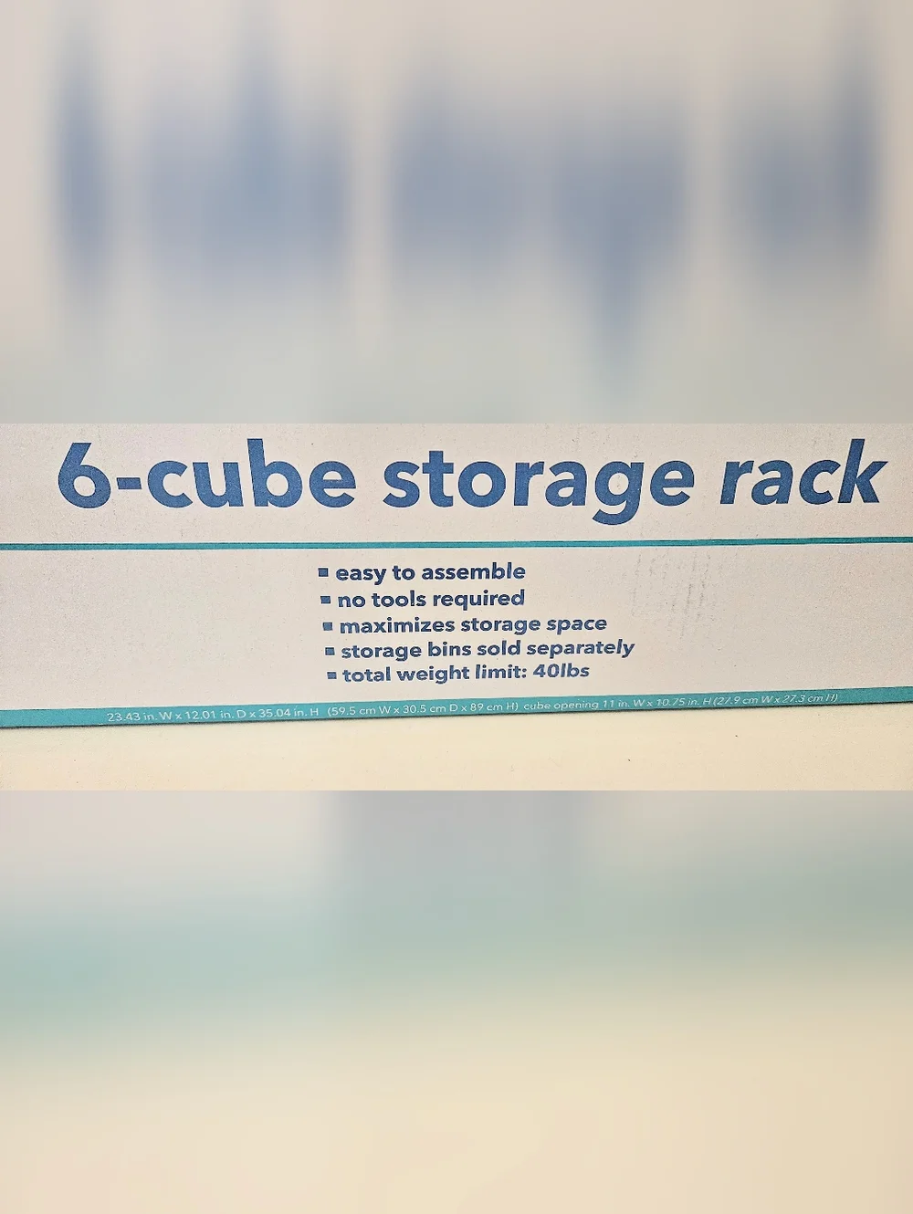 6-Cube Storage Rack New No Tools Needed